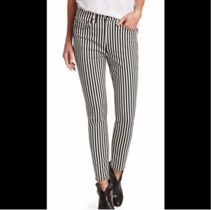 Nwt Rag & Bone Striped High Rise Ankle Skinny